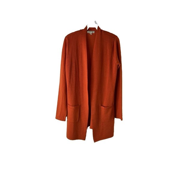Orvis Merino Wool Lightweight Knit Open Cardigan Sweater Tunic - Picture 1 of 7